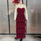 Plataz Women's New Breast-Laminated Folded Evening Dress Dress HZ0628