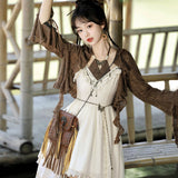 Plataz Design Fantasy Sand Chinese Style Improvement Chinese Elements Of Women's Top Dress Suit 7076