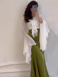 Plataz 2024 Long-Sleeved Sleeves Sweet Long-Sleeved Splicing Bag-Suited Body-Dight With Dress