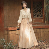 Plataz Design Autumn Evening Chinese Style Women's Clothing Element Half Dress Set 8829