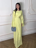 Plataz French Small Temperament Summer Solid Color Small Fresh High-End Feel Waist Dress