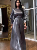 Plataz Lantern Sleeve Long-Sleeved Vertinands In Autumn And Tying Dresses For Women