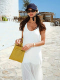 Plataz Fashion French Casual Perspective Sleeveless Solid Dresses For Summer 2024 Summer