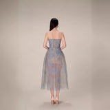 Plataz 2025 Three-Dimensional Flower Lace Perspective Yarn Dress Dress Dress Dress Dress Woman