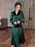 Plataz 2024 Elegant Wind Leopard Print Trendy Thin Dress Dress