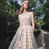 Plataz 2025 Three-Dimensional Leaf Embroidery Dress 2024 Sling Dress Skirt