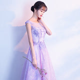 Plataz Dress Women 2025 New Purple Banquet Temperament Dress Female Dress Host Choral Performance Dress