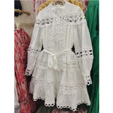 Plataz Early Spring New Australian Tide Brand Heavy Industry Hollow Lace Splicing Three-Dimensional Light Luxury Loose Fairy Dress