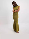 Plataz Summer New Fashion Round Collar Slim Slim Elegant Splicing Dress