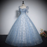 Plataz Blue Evening Dress 2025 Summer New Stage Piano Performance Solo Student Vocal Art Dress Presided