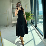 Plataz Summer New Women's Sleeveless Button Waist Temperament Fashion Dress Women HZ0628
