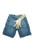 Plataz Hip-Hop Trend Pattern Print Denim Shorts Men's High Street Trendy Couple Casual Five-Point Pants DJPT