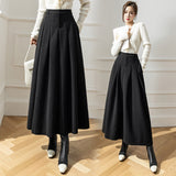 Plataz Dress 2025 Winter Dress New High-Waist Korean Version Of The Big Folds To Cover The Thin Hair Of This Long Dress DJPT