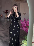 Plataz 2024 Women's Loose Breathable Leisure Round-Neck Flower Print Skirt Suit