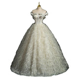 Plataz Dress Shoulder High-End Elegant Puffy Skirt Annual Meeting Presided Adult Dress Student Vocal Art Test Solo