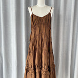 Plataz New Women's Spring And Summer French Holiday Wind Wearing Folding Slings And Skirts