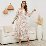 Plataz 2025 New Spring Pregnant Woman Chiffon Dress Small Broken Floral Dress Maternity