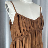 Plataz New Women's Spring And Summer French Holiday Wind Wearing Folding Slings And Skirts