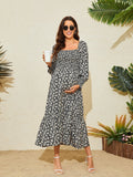 Plataz 2025 New Spring Pregnant Woman Chiffon Dress Small Broken Floral Dress Maternity