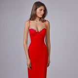 Plataz 2025 Sexy Diamond-Studded Temperament Sling With Forked And Banded Dress Banquet Dress