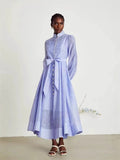 Plataz Early Spring Luxury Diamond Collar Lantern Sleeve Single Buckle Temperament Dress Dress Dress