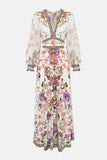 Plataz Autumn Australian Tide Brand CML Elegant Temperament Print V Received Waist Thin And Flowing Dress Dress Woman