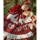 Plataz Design Strawberry Diary Elegant Temperament Op Lolita Lolita Dress Cloak Two-Piece Set 6321