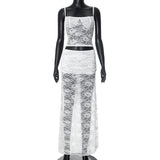 Plataz New Sexy Body Two-Piece Set Of Lace Perspective Sling Skirt DJPT