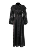 Plataz Temperament Fashion Elegant Style Dress 20254 New Collar Heavy Industry Embroidery Lotus Edge Lace Long