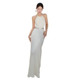 Plataz Bali Beach Beach Dress Women 2024 Summer New Sexy Bare Back Hanging Dress