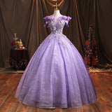 Plataz Solo Performance Suit 2025 New One-Word Shoulder Vocal Art Canopy Skirt Presided Over Purple Evening Dress Girl Spring