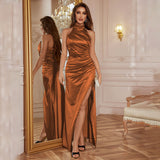 Plataz Summer New Temperament Collar Dress Hanging Neck Sleeveless Open Fork Thin Dress Dress Dress DJPT