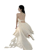 Plataz Temperament Hanging Neck Hanging Dress Women's Summer Dress Photo Show Back Seaside Beach Skirt