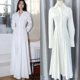 Plataz Sanguan Light Luxury Niche 2025 Early Spring White Long-Sleeved Shirt Dress Slimming Dress Dress