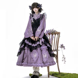 Plataz Teased Original Butterfly Orchid Loretta Girl Lolita Apron Dress Everyday Sweet Suit 9392