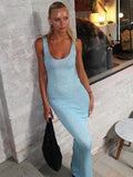Plataz Summer Women's Explosive Sexy U-Neck Sleeveless Squint Bag Hip Dress HZ0628