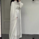 Plataz And Intellectual French-Style Collar Simple Fashion Lantern Sleeve Long Sleeve High-Waisted Long-Rise Skirt