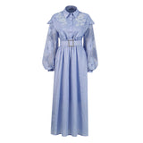 Plataz Temperament Fashion Elegant Style Dress 20254 New Collar Heavy Industry Embroidery Lotus Edge Lace Long