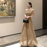 Plataz Temperament Famous Heavy Industry Birthday Annual Dress Dress Senior Purple Shoulderless Sleeveless Hanging Neck Dress Woman