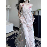 Plataz Beauty Three-Dimensional Flower Mesh Dress 2025 New Teen Temperament Sling Dress