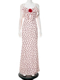 Plataz Women Decorate V-Necked Roses With Lace Dress DJPT