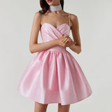 Plataz New Women's Dress Folded Slings With Dress Sexy Temperament Diamond Skirt