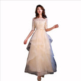 Plataz Dress Women 2025 New Banquet Dignified Atmospheric Elegant Champagne-Colored Host Year-End Dress Spring