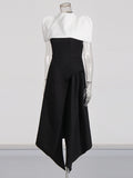 Plataz Famous And Famous Dress Dress 2025 Spring New Black And White Bumpy Removable Cloak Open-Fork Solid Color Dress