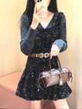 Plataz Luth's Same Temperament Beautiful Bright Film Backs And Skirts In The Autumn Of 2024 Zhuoya's Small Design Dress