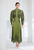 Plataz Early Spring And Autumn New Collar Embroidery Embroidery Process Single Buckle Waist Long Dress Woman
