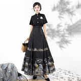 Plataz Design Mingyun Matsujie Chinese Style Improvement Han Elements Han Suit Female Shirt Horse Face Skirt Set 8749