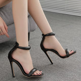 Plataz New One-Word With Ultra-High Heel Women's Simple Sandals High Quality Shoes