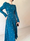 Plataz Eastern Muslim Women's Clothing 2025 Spring New Long Temperament Long-Term Waist Dress
