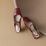 Plataz Size Shoe Bag Behind The Empty Sandals Woman New Square Light Mouth Buckle Heel Shoes Women's Shoes High Quality Shoes